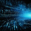 Computer screen with blue digital binary data background Royalty Free Stock Photo