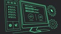 Computer screen code, programming interface, software development, coding vector design Generative AI Royalty Free Stock Photo