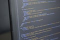 Computer screen coding programming software text