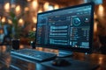 Computer screen with coding software open Royalty Free Stock Photo