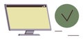 Computer Screen with Confirmation Checkmark Representing Task Completion or Approval Royalty Free Stock Photo