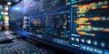 Computer Screen with Data and Code. created by generative artificial intelligence Royalty Free Stock Photo