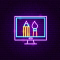 Computer Screen Design Neon Sign Royalty Free Stock Photo