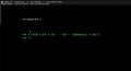 Computer screen displaying a dark interface with text in green resembling command- Royalty Free Stock Photo