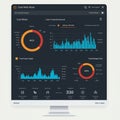 Computer screen displaying a dashboard with various web vitals metrics. Includes Royalty Free Stock Photo