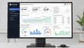 Computer screen displaying data analytics dashboard Royalty Free Stock Photo