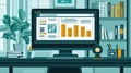 A computer screen displaying a detailed chart representing data analysis and insights for business professionals