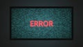 Computer screen displaying error message and binary code Royalty Free Stock Photo