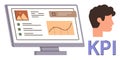 KPI Monitoring Dashboard on Computer with User Profile and Statistical Graph Royalty Free Stock Photo