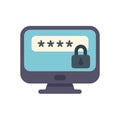 Computer screen displaying password protected login with lock icon Royalty Free Stock Photo