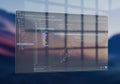 A computer screen displaying a software development environment with visible code in a windowed Royalty Free Stock Photo