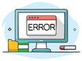 Computer screen displaying an urgent error message, symbolizing a system breakdown, software bug, or technical issue Royalty Free Stock Photo