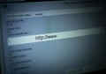 Computer screen displaying a web browser address bar with a URL Royalty Free Stock Photo