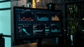 Computer Screen Displays Various Financial Data Graphs