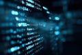 A computer screen displays a vast array of lines of complex code on it Royalty Free Stock Photo