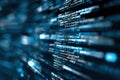 A computer screen displays a vast array of lines of complex code on it Royalty Free Stock Photo