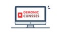 Computer screen with error message, digital security threat, vector design Generative AI Royalty Free Stock Photo