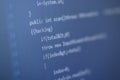 Computer screen hacking coding programming software text Royalty Free Stock Photo
