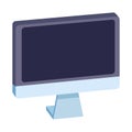 Computer screen hardware isometric symbol