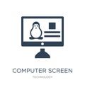 computer screen linux icon in trendy design style. computer screen linux icon isolated on white background. computer screen linux