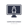 computer screen linux icon on white background. Simple element illustration from Technology concept