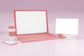 Computer screen mockup presentation in 3d rendering Royalty Free Stock Photo