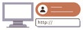 User Profile Interface with Web URL Entry and Computer Display Concept Royalty Free Stock Photo