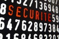 Computer screen with securite text on black background Royalty Free Stock Photo