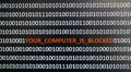 Computer screen shot with binary code and warning text, concept for computer, technology and online security. Royalty Free Stock Photo