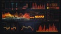 Computer Screen Showing Various Graphs Royalty Free Stock Photo