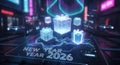 Futuristic New Year 2026 Celebration Royalty Free Stock Photo
