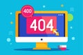 A computer screen shows a 404 error message indicating a connection issue, featuring vibrant colors and a cup in the foreground Royalty Free Stock Photo