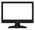 Computer Screen Silhouette With On Button Royalty Free Stock Photo