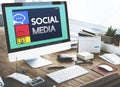 Computer Screen Social Media Workspace Concept Royalty Free Stock Photo