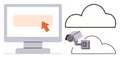Data Security with Cloud Storage Concept Featuring Monitoring and User Interaction Royalty Free Stock Photo