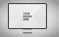 Computer screen on white background mock up. Computer modern monitor design. mock up isolated on gray background PSD. Save with