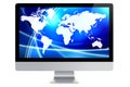 Computer Screen World Map Abstract Background Isol Royalty Free Stock Photo