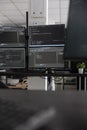 Computer screens showing compiling html code Royalty Free Stock Photo
