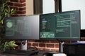 Computer screens showing javascript code Royalty Free Stock Photo