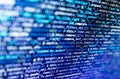 Computer script coding source code on desktop monitor. Php language and coding function developer. Developing programming binary Royalty Free Stock Photo