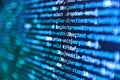 Computer script coding source code on desktop monitor. Software developer programming code. Information technology website coding Royalty Free Stock Photo