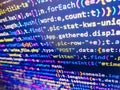 Computer script. Information technology website coding standards for web design. HTML website structure. HTML and CSS code Royalty Free Stock Photo