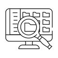 computer searchmagnifying glass line icon vector illustration Royalty Free Stock Photo