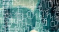 Computer secure, cybersecurity in cyber space green abstract background