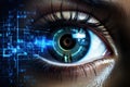 Computer secure digital vision technology eye interface futuristic concept future biometric scan Royalty Free Stock Photo