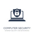 Computer security icon. Trendy flat vector Computer security icon on white background from Internet Security and Networking Royalty Free Stock Photo