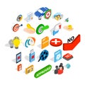 Computer security icons set, isometric style Royalty Free Stock Photo