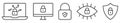 Computer security line icons set Royalty Free Stock Photo