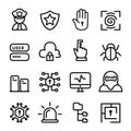 Computer security, Network, Software icon set