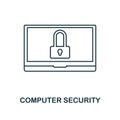 Computer Security outline icon. Simple design from web development icon collection. UI and UX. Pixel perfect computer security ico Royalty Free Stock Photo